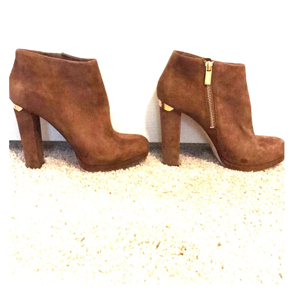 Michael Kors brown suede booties